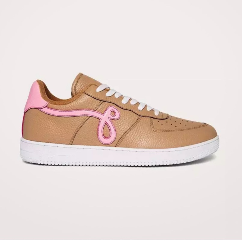 John Geiger GF-01 Linen Tan/Pink Men's Low Top Sneakers